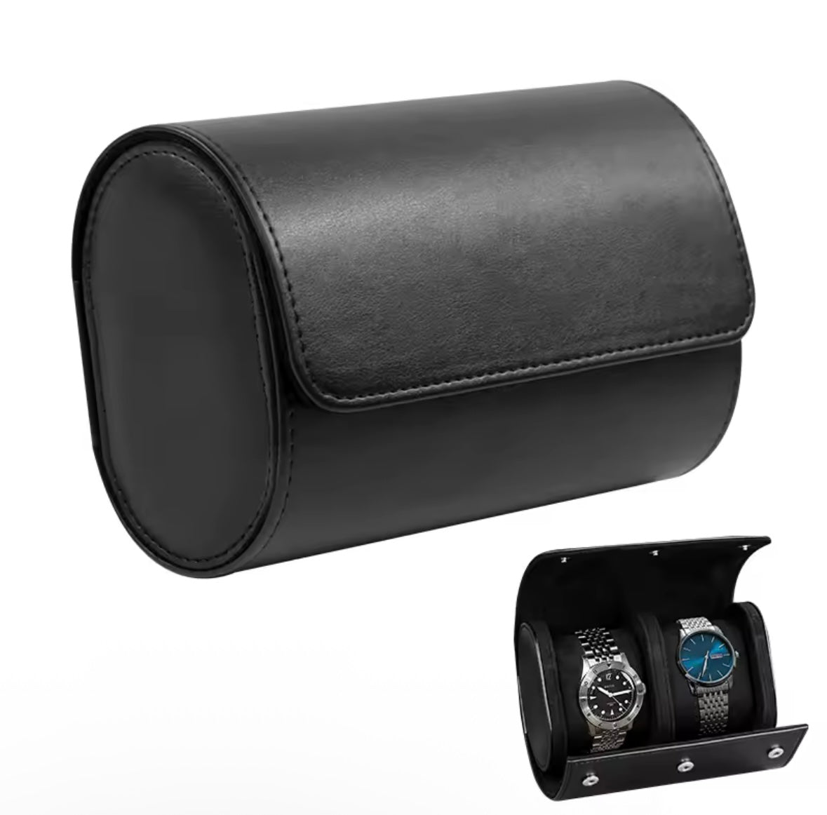 Étui de Voyage en Cuir pour 1, 2 ou 3 Montres – Pochette Luxe avec Intérieur Suédine