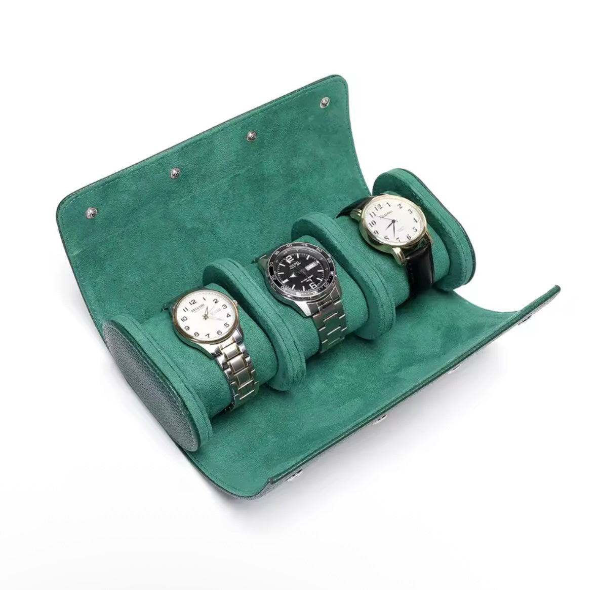 Étui de Voyage en Cuir pour 1, 2 ou 3 Montres – Pochette Luxe avec Intérieur Suédine