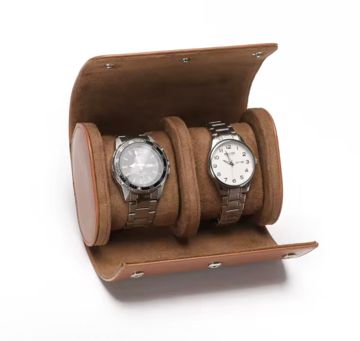 Étui de Voyage en Cuir pour 1, 2 ou 3 Montres – Pochette Luxe avec Intérieur Suédine