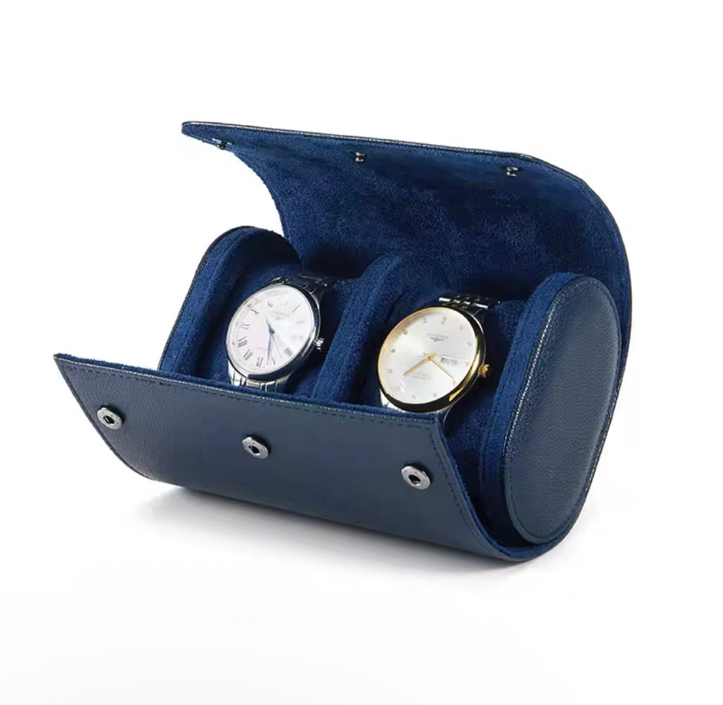 Étui de Voyage en Cuir pour 1, 2 ou 3 Montres – Pochette Luxe avec Intérieur Suédine