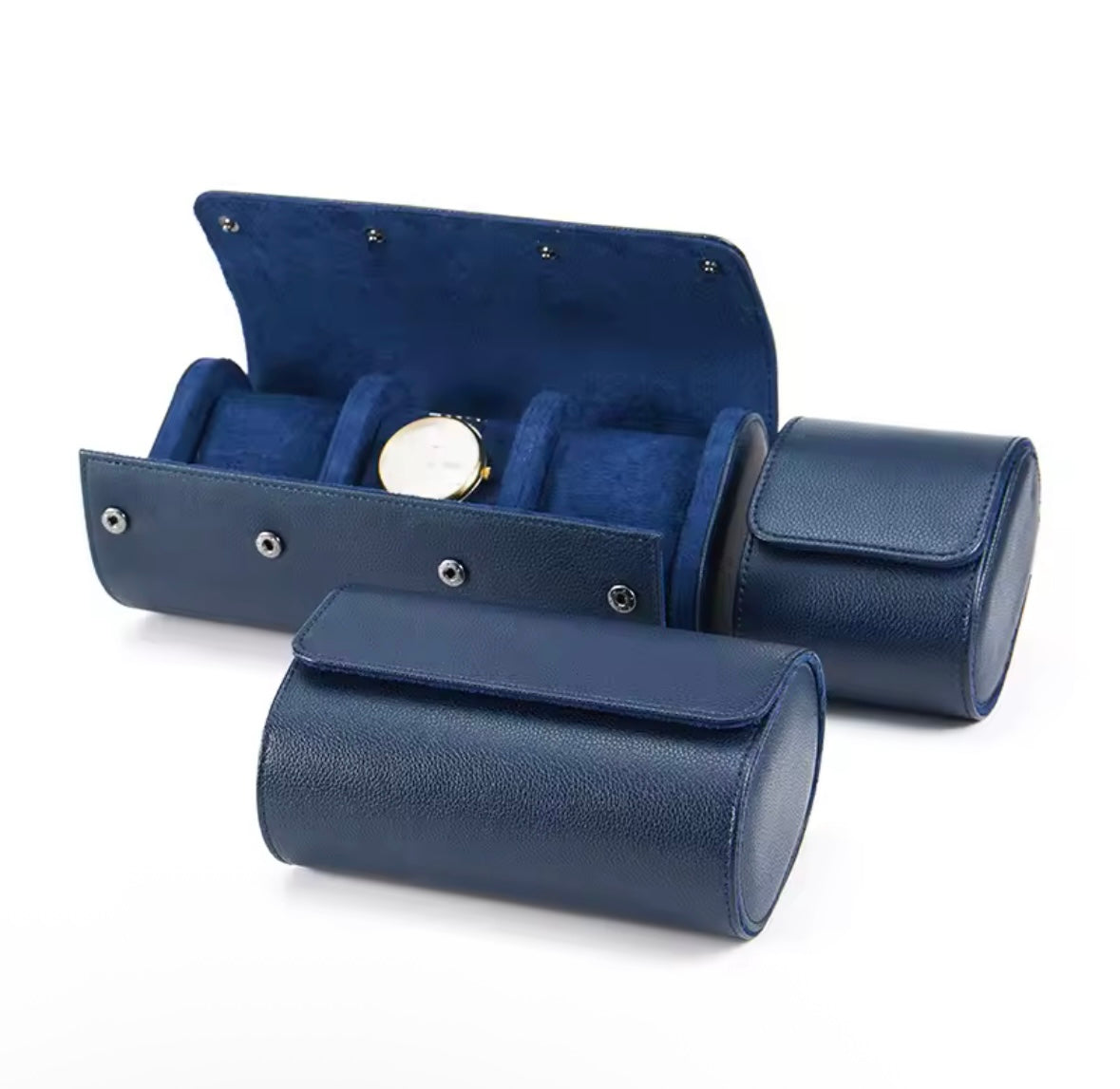 Étui de Voyage en Cuir pour 1, 2 ou 3 Montres – Pochette Luxe avec Intérieur Suédine