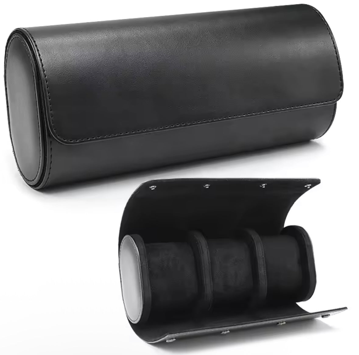 Étui de Voyage en Cuir pour 1, 2 ou 3 Montres – Pochette Luxe avec Intérieur Suédine